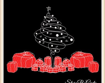 Christmas Tree Embroidery Designs Pes Machine Box Gift Instant Digital Download