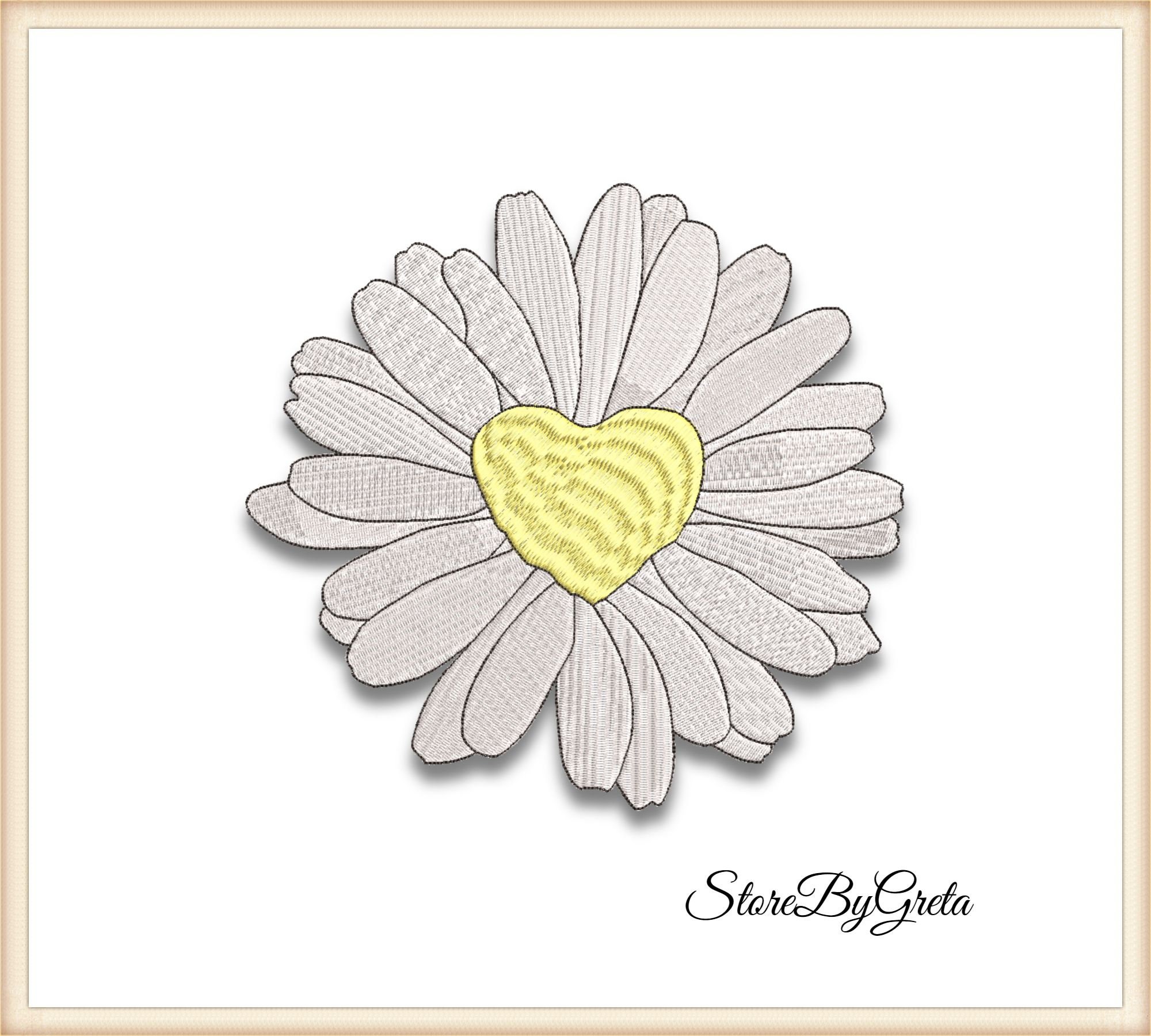 Daisy embroidery machine designs flowers pes pattern Etsy