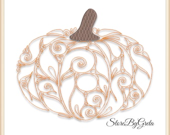Pumpkin embroidery machine pe design outline thankful pes insant digital download pattern