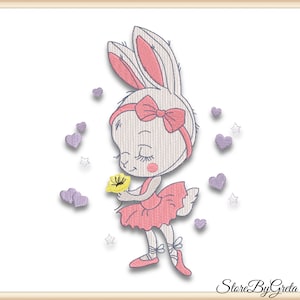 Bunny embroidery pe design easter pattern pes instant digital download