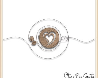 Coffee embroidery pe design kitchen machine pes instant digital download