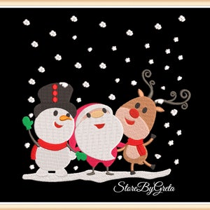 Embroidery machine pe design christmas pes snowman santa claus reindeer