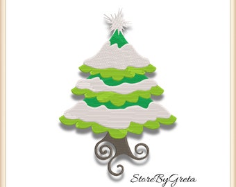 Weihnachtsbaum Stickmaschine Design Pes Winter Pes sofortiger digitaler Download Muster