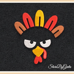 Turkey face embroidery machine pe design thanksgiving pes instant digital download pes pattern