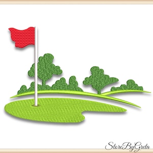 Golf corse embroidery machine pe designs pes instant digital download