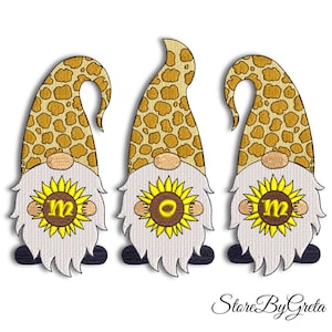Embroidery machine pes designs mom gnomes mother's day pes instant digital download