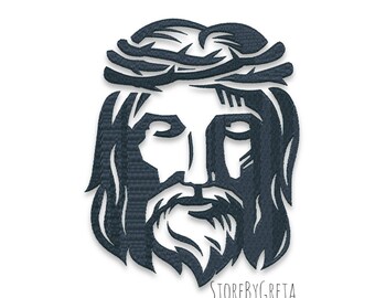 Portrait of jesus embroidery pe design christian pes instant digital download pattern