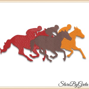 Horse racing embroidery machine pe designs pes instant digital download