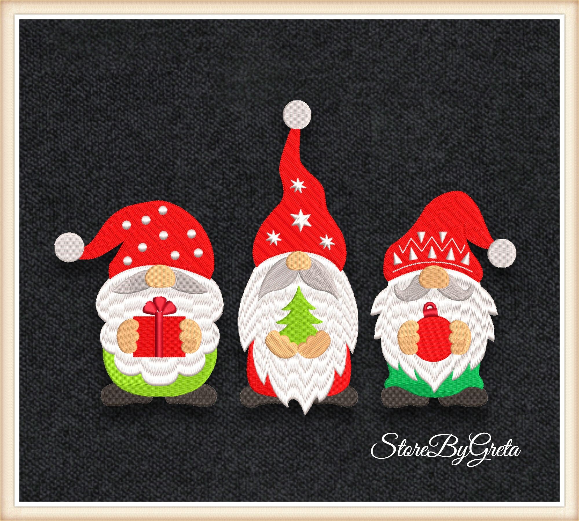 Embroidery Machine Design Christmas Gnomes Pattern Pes File Etsy