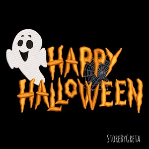 Embroidery machine pe designs happy halloween ghost pes instant digital download pattern hoop file
