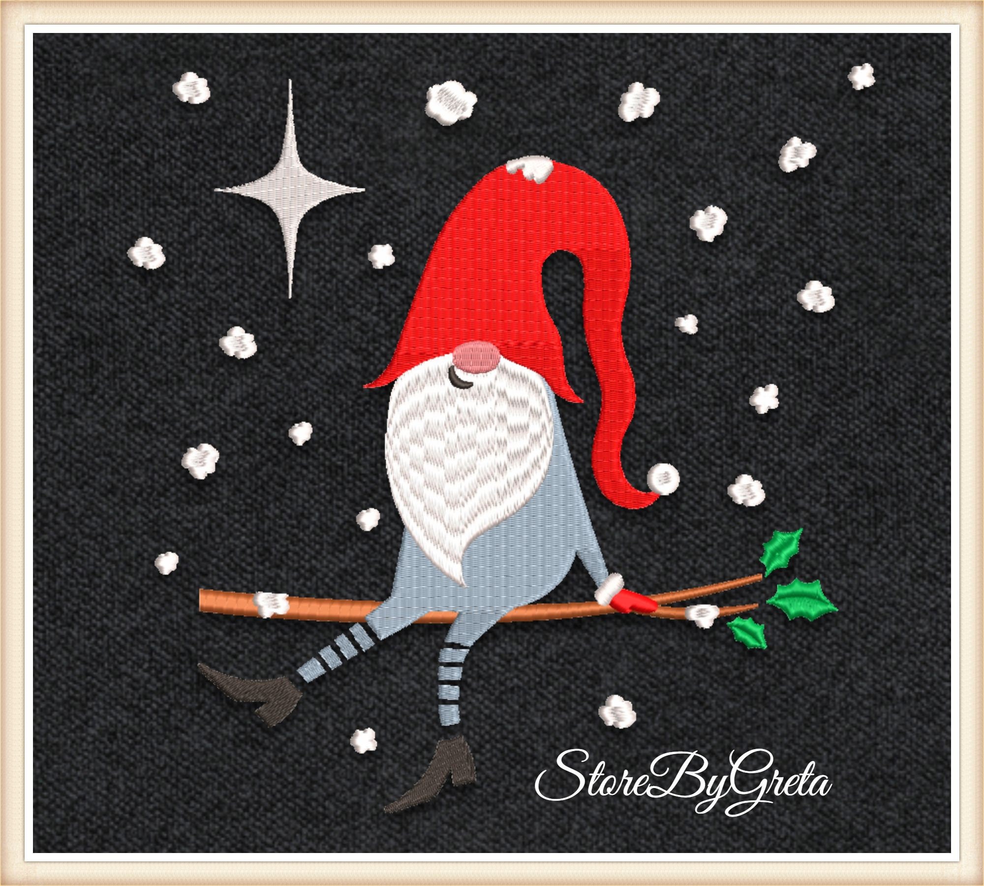 Embroidery machine design gnome winter christmas pes instant  etsy