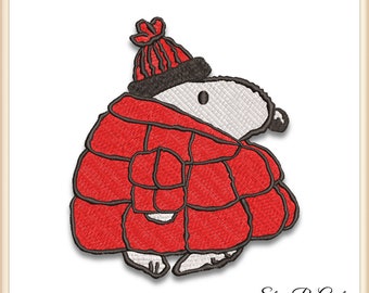 Peanuts dog embroidery machine pe design pes winter christmas instant digital download