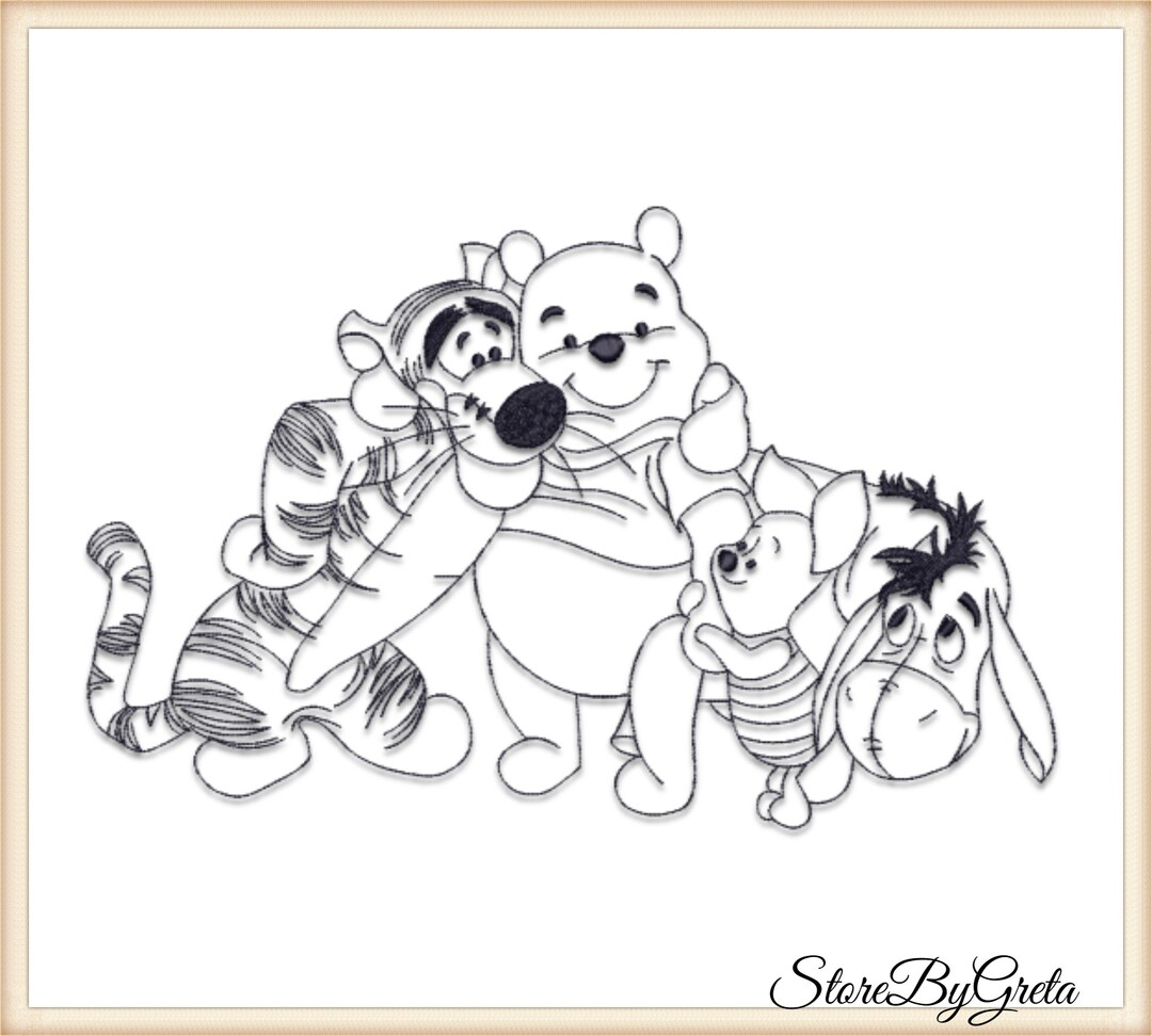 Winnie the Pooh Embroidery Machine Designs Pes Instant Digital Download Etsy