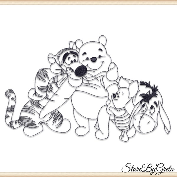 Winnie The Pooh Embroidery Machine Designs Pes Instant Digital Download