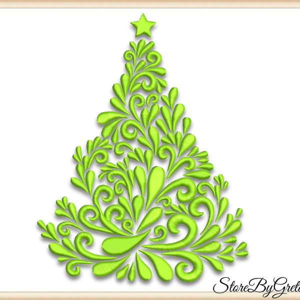 Christmas Tree Embroidery Designs Ornaments Pes Machine Instant Digital Download