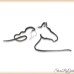 Horse girl embroidery pattern pes machine pe design
