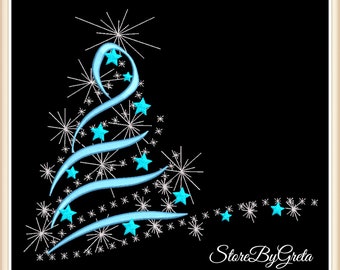 Christmas tree embroidery pe designs pes machine pes instant digital download
