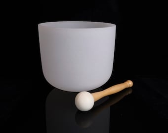 Frosted White Crystal Singing Bowl - 432 Hz