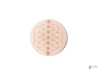Flower of Life - Chakra Crystal  Grid Board - Sacred Geometry