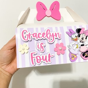 Personalized Minnie Mouse Gable Box: Birthday Party Favor