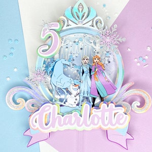 frozen inspired cake topper | Anna and Elsa party | Frozen party | shaker cake topper | party decor | personalized cake topper