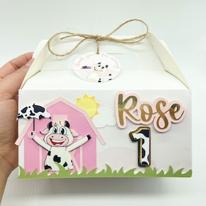 La Vaca Lola Favor Box: Personalized Farm Theme Party Gift