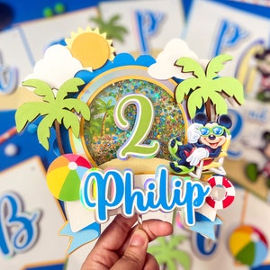 Mickey Mouse beach party | Mickey Mouse birthday | Beach party | Mickey pool party | Shaker cake topper | Mickey birthday decor