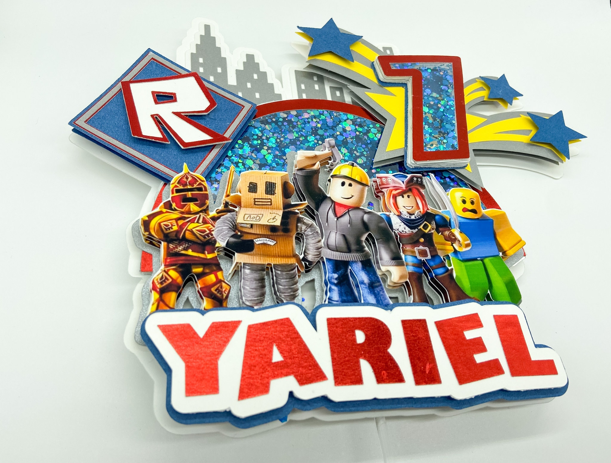 Roblox Cake Topper Shaker and Light Topper Roblox Party Etsy