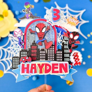 Spidey and Friends Cake Topper: Superhero Birthday Party Decor