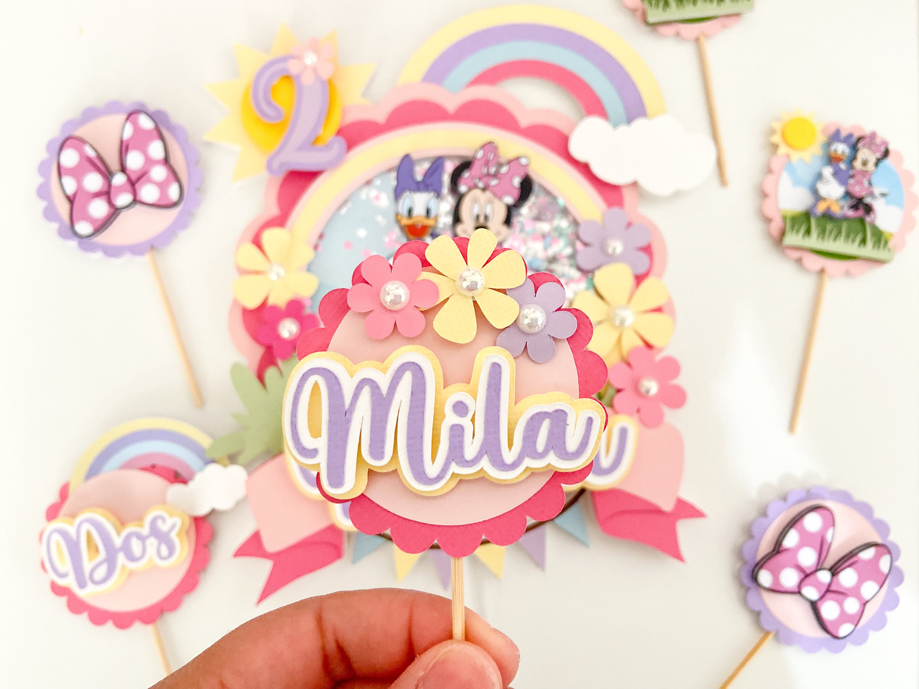 Minnie And Daisy cupcake toppers Minnie Mouse birthday Daisy party Minnie and daisy cupcakes cupcake decor birthday decor