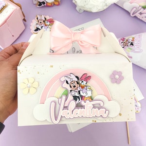 Favor Boxes Gold Minnie Mouse | Minnie party | Pink and gold birthday | Minnie Mouse birthday | birthday favors | Minnie And Daisy