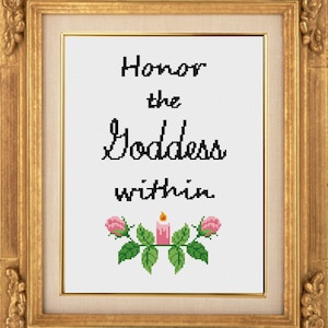 Honor the Goddess Within Cross Stitch Pattern PDF