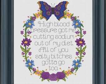 Salty Bitches Gotta Go Cross Stitch Pattern PDF Instant Digital Download