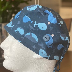 Whale Scrub Cap