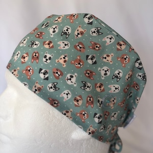 Puppy Dogs Scrub Cap in Sea Glass color