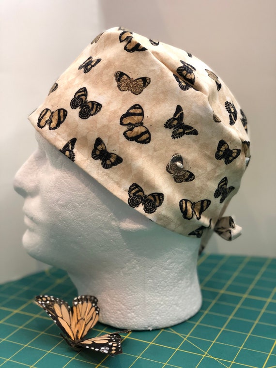 Butterfly Beauty Scrub Cap in Black 