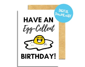 Printable Birthday Card | Egg Pun Birthday Card | Happy Birthday Card | Birthday Card Printable | Egg | Downloadable Birthday Card | Pun