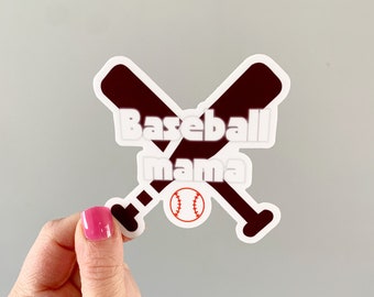 Baseball Mama Sticker, Waterproof Sports Mom Decal