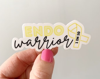 Endometriosis Warrior Sticker, Awareness Ribbon, Waterproof Vinyl Decal