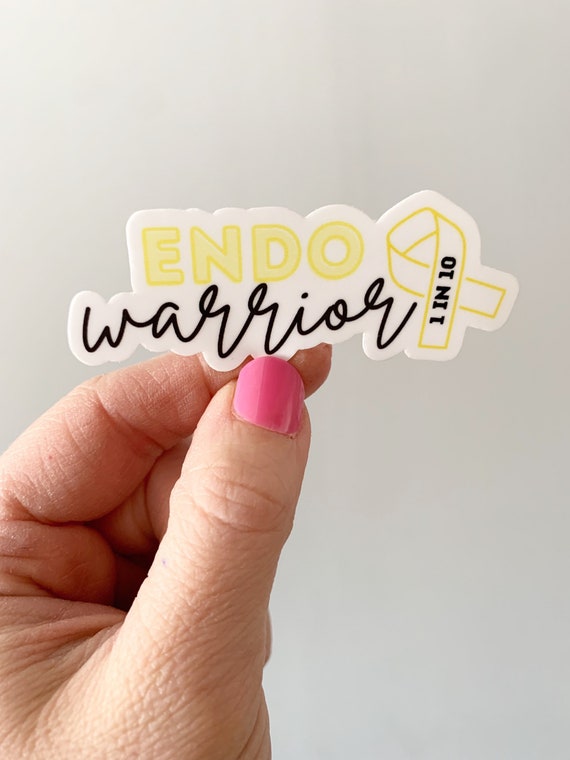 Endometriosis Warrior Sticker, Awareness Ribbon, Waterproof Vinyl Decal