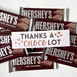 INSTANT DOWNLOAD Chocolate Hershey Bar Thanks Appreciation Printables ...
