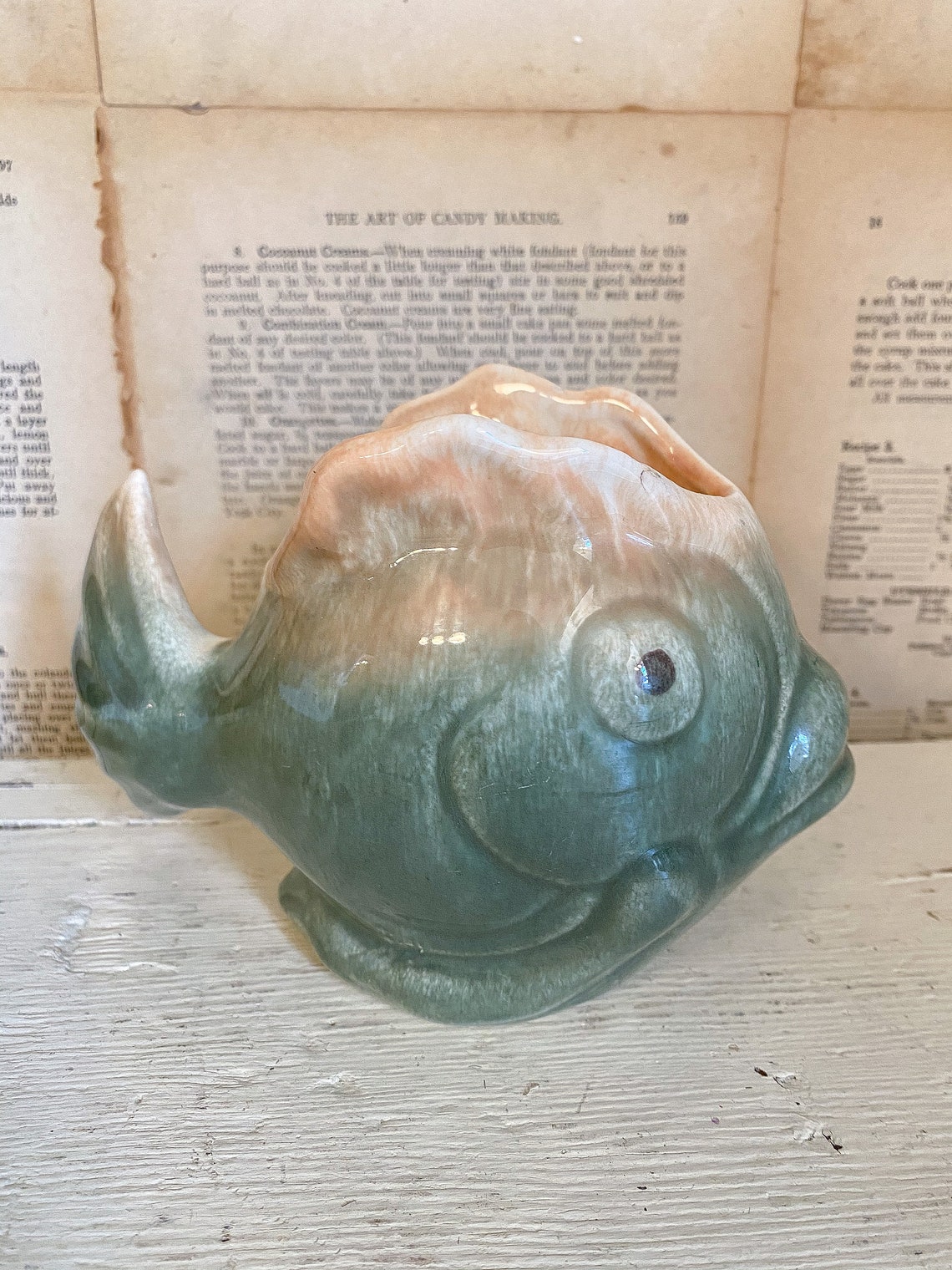 Vintage Ceramic Fish Planter / Vintage Decor / Planters / Pots Etsy