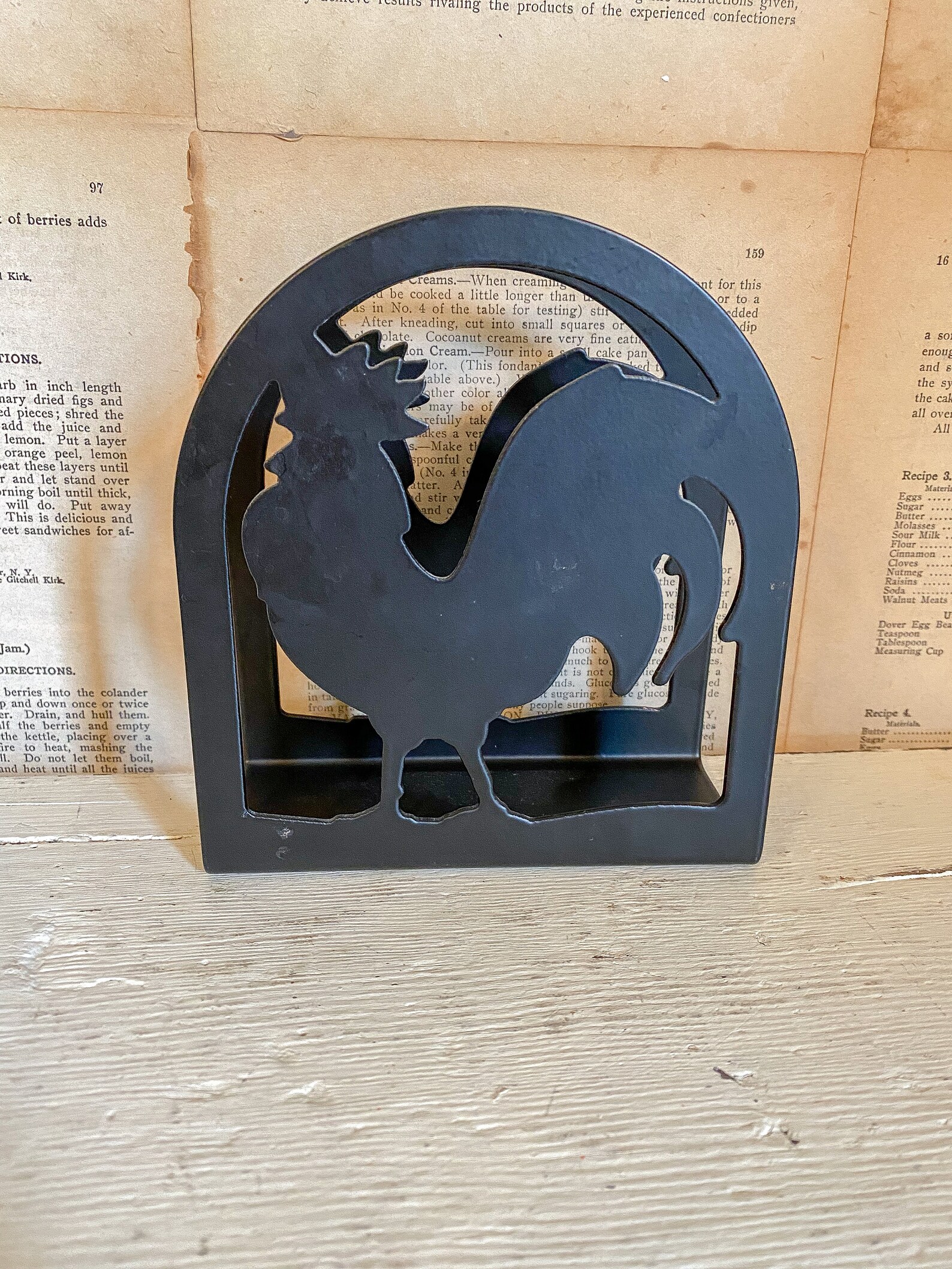 Vintage Metal Rooster Napkin Holder / farmhouse decor / Etsy