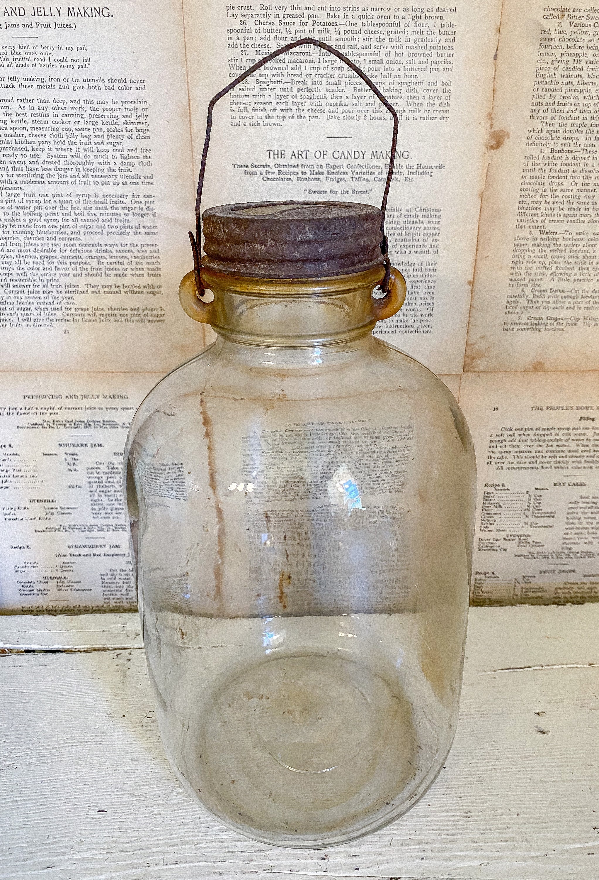 Vintage Glass Jar with Metal Lid / vintage decor / antique Etsy