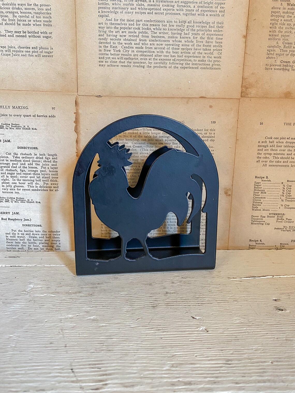 Vintage Metal Rooster Napkin Holder / farmhouse decor / Etsy