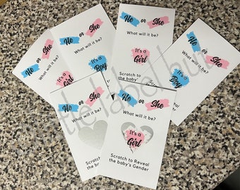 Gender reveal scratch cards pack of 5