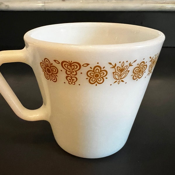 Vintage Butterfly Gold Pyrex Coffee Mug 300ml Corning, NY