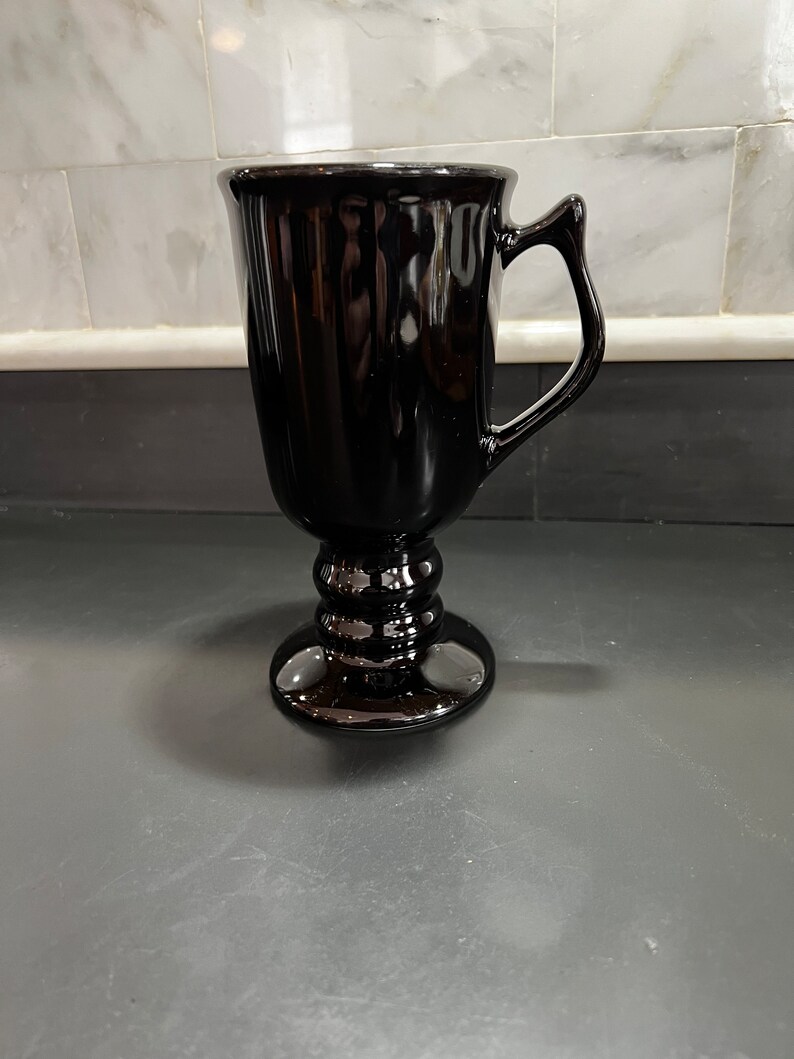 Hall Irish Coffee Mug, Vintage Black Pedestal Mug 1273, Vintage Coffee