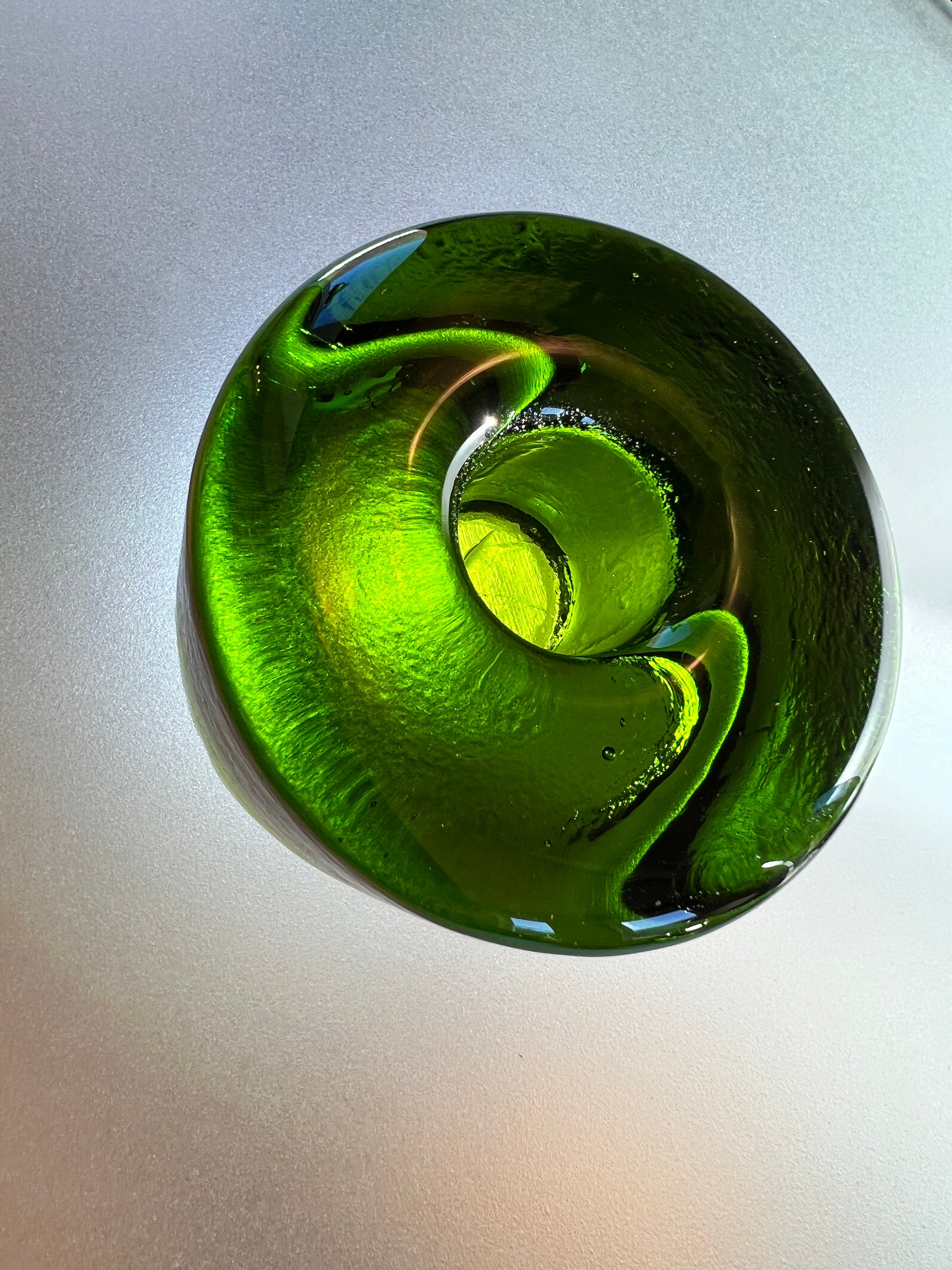 Blenko Emerald Green Candle Holder Puckstyle Hand Blown Taper Etsy