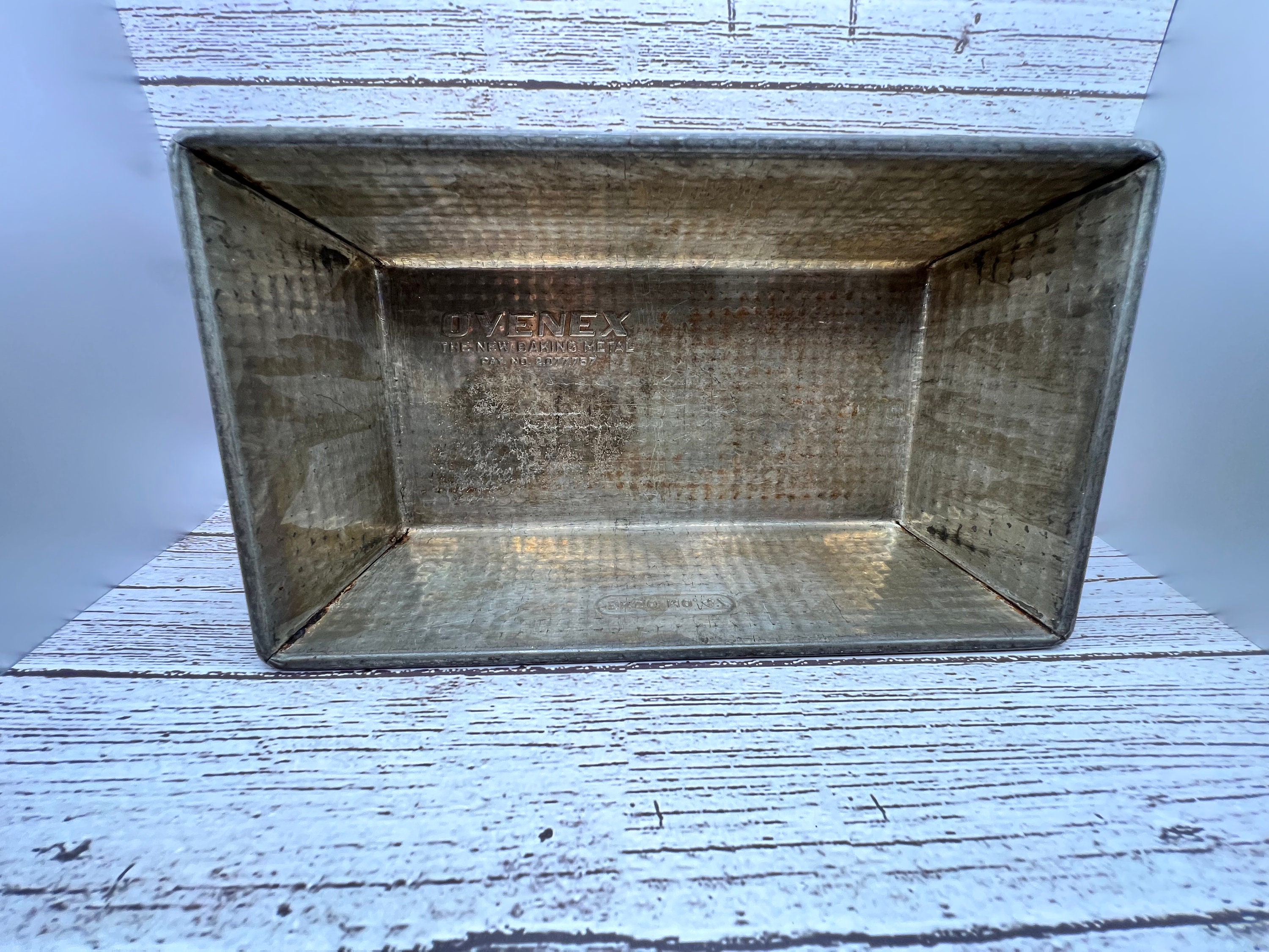 Ovenex N34 starburst texture rectangular baking pan, 1930s 40s vintage  kitchenware